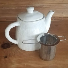 Load image into Gallery viewer, White Teapot (burlap textured)