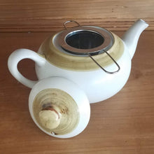 Load image into Gallery viewer, Reactive Glaze Teapot (white/bronze)