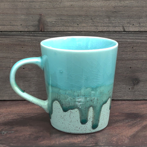 Turquoise & Green Drip Mug
